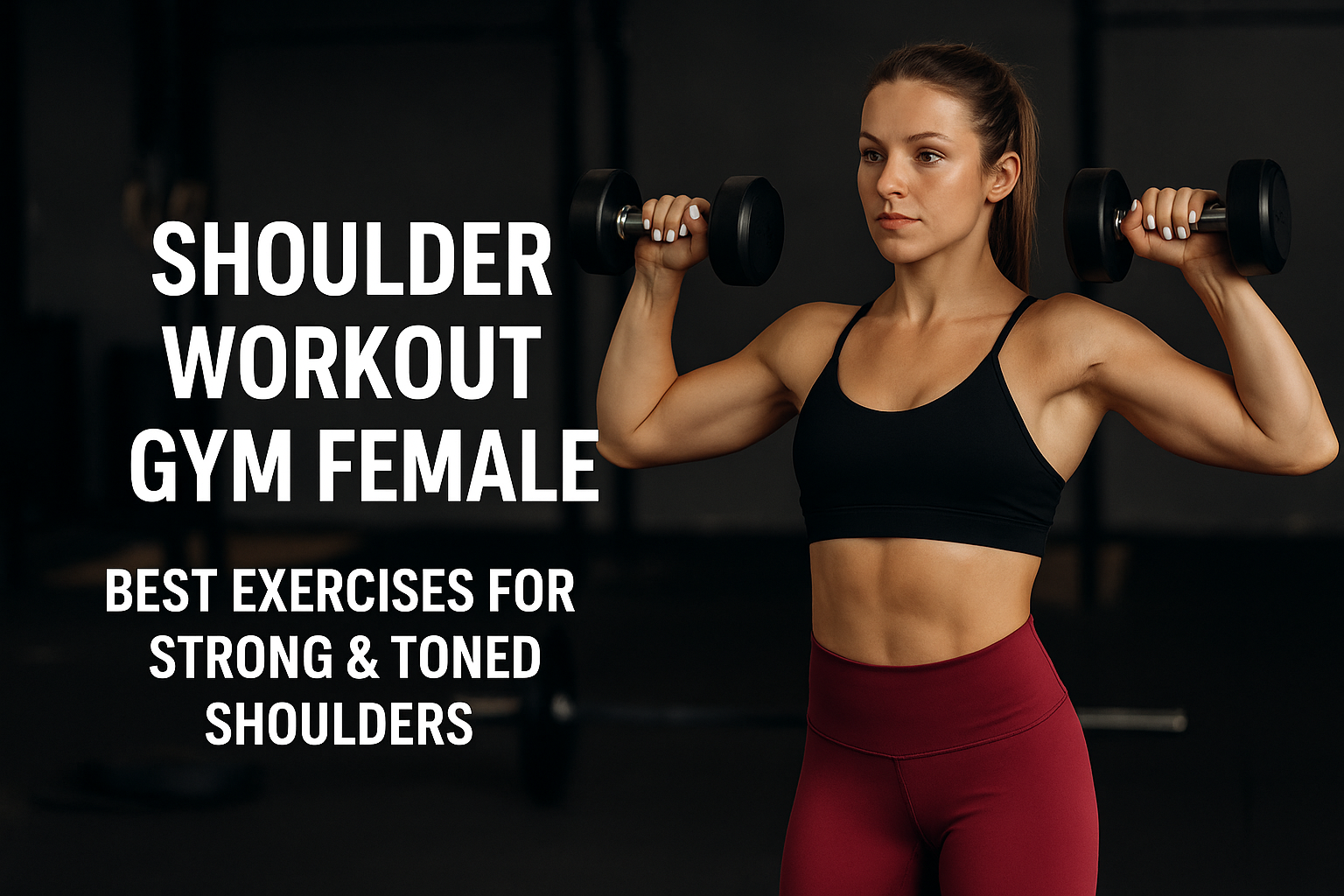 Women with dumbell in both hands