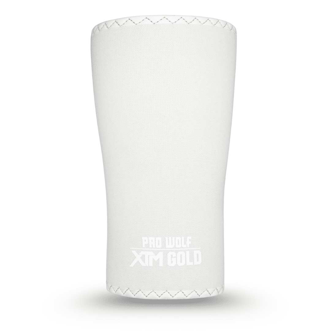 XTM Gold 7mm Knee Sleeves Powerlifting Knee Cap 2nd Gen (Level 4+) WHITE - PRO WOLF