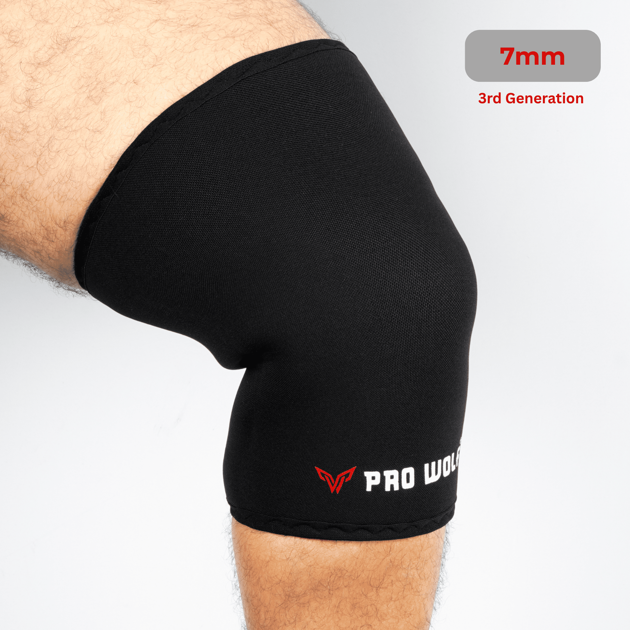 7mm Knee Sleeves 3rd Generation (Level 2) Knee Cap-BLACK - PRO WOLF