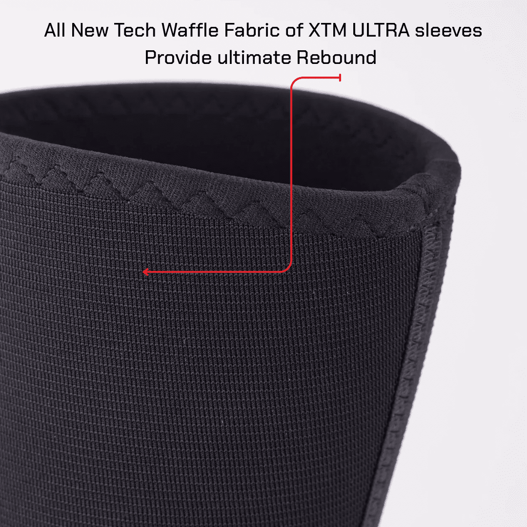 XTM Gold ULTRA 7mm Knee Sleeves Powerlifting (Level 5) BLACK - knee sleeves PRO WOLF