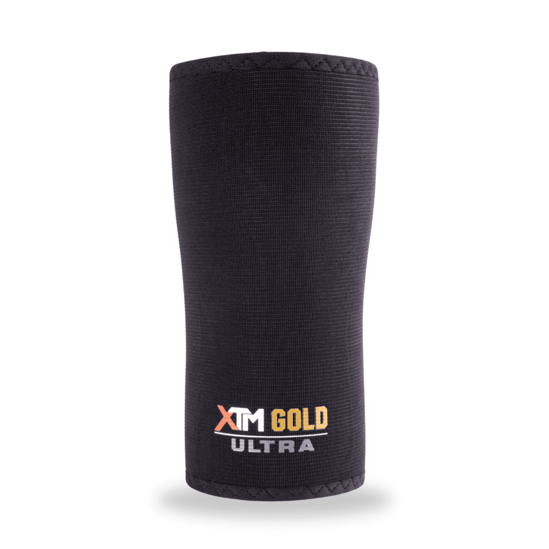 XTM Gold ULTRA 7mm Knee Sleeves Powerlifting (Level 5) BLACK - knee sleeves PRO WOLF