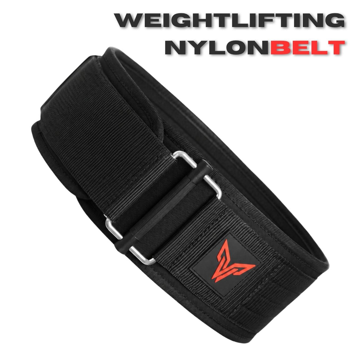 Weightlifting Belt Nylon Self Hydrid Locking Belt-Black