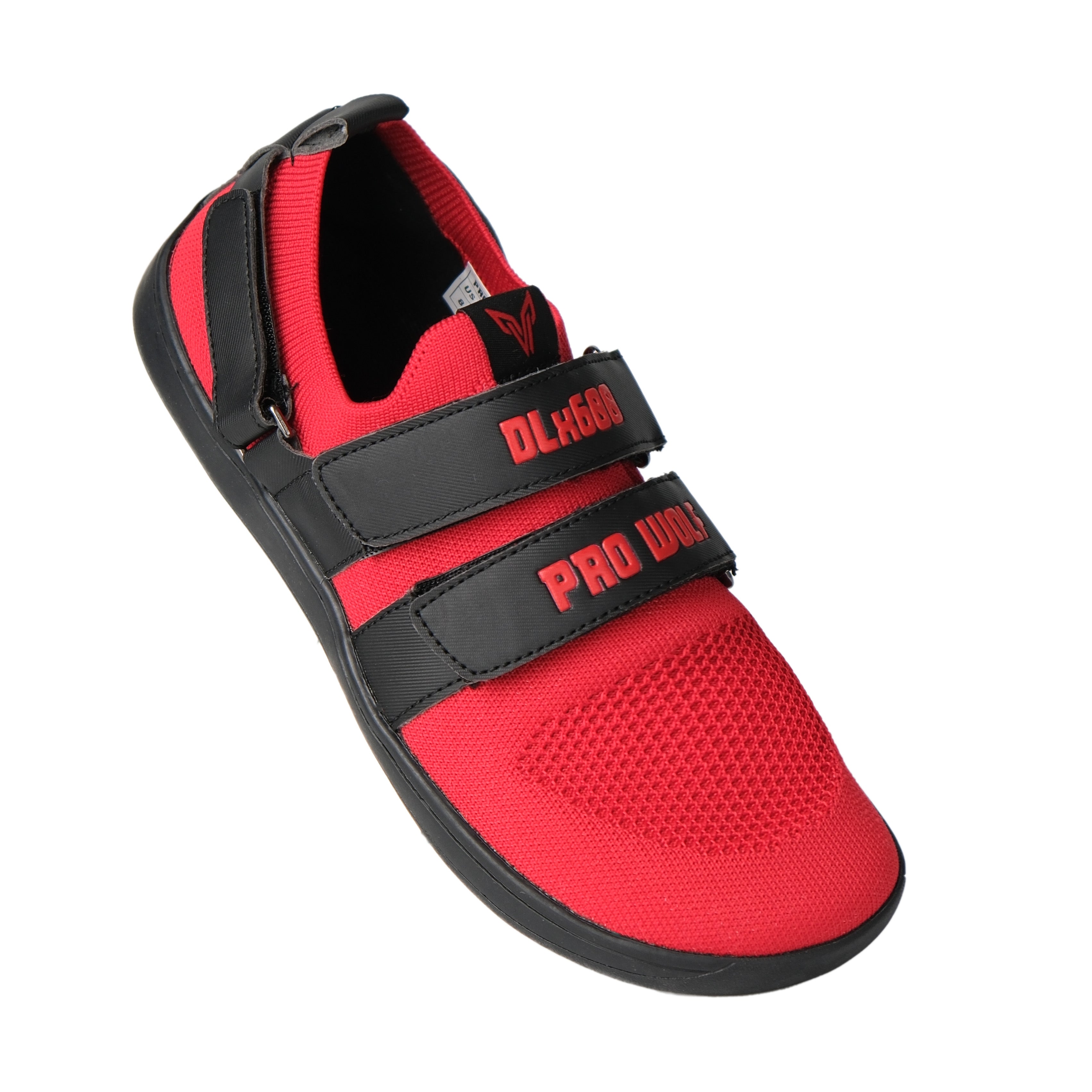 DLx600 Wider Toe Box Deadlift Barefoot Gym Shoes - Red - Lifting Shoes PRO WOLF