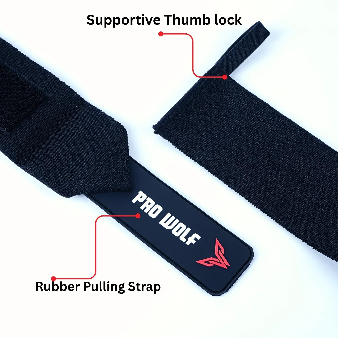 Powerlifting Wrist Wraps 100cm - Straps and Band PRO WOLF