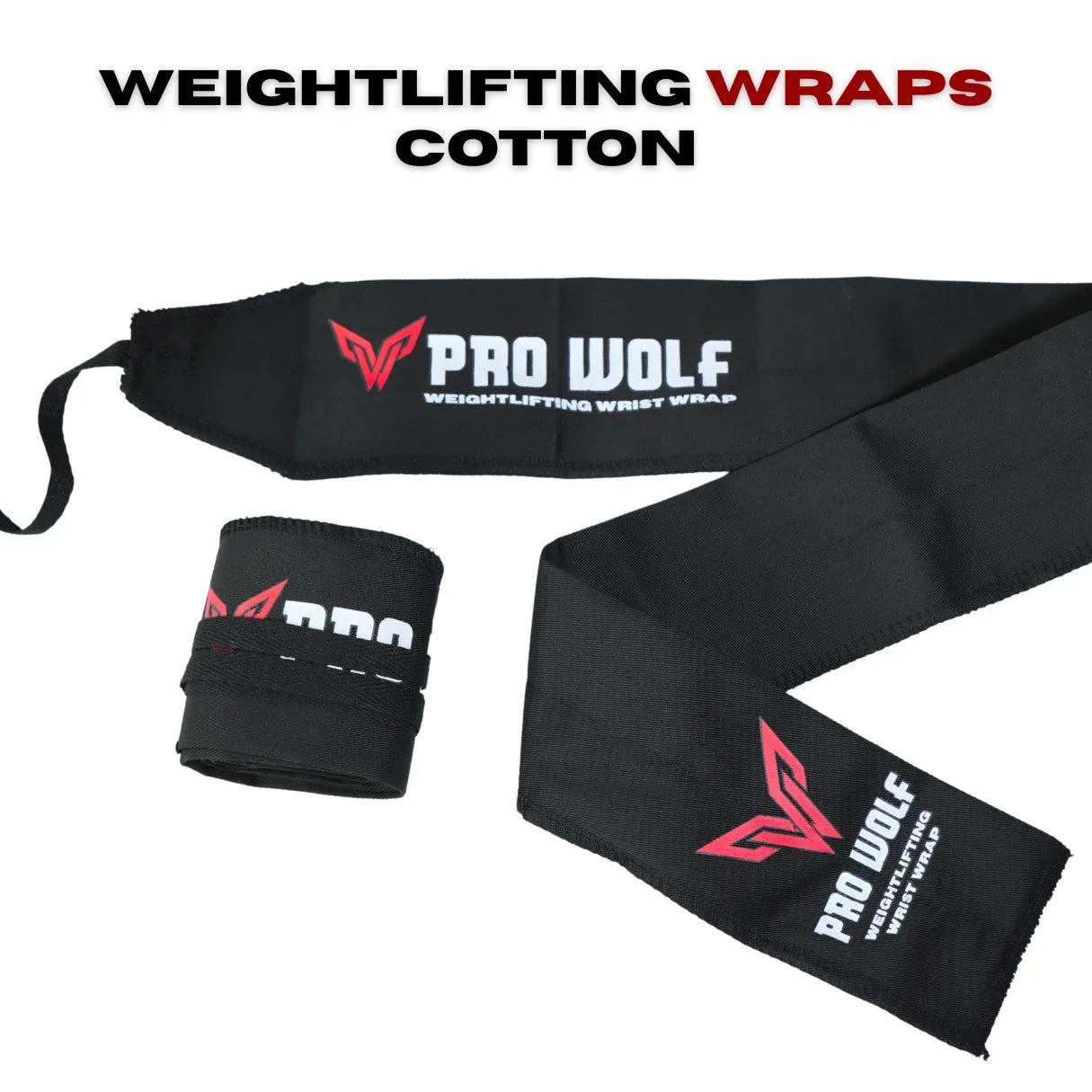 Weightlifting Wrist Wraps Cotton - Straps and Band PRO WOLF