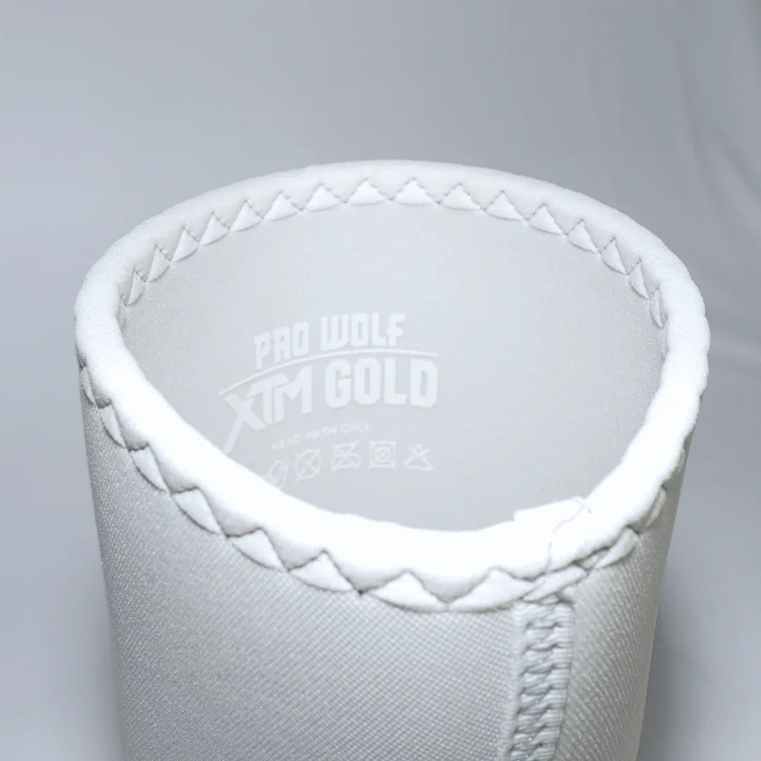 XTM Gold 7mm Knee Sleeves Powerlifting Knee Cap 2nd Gen (Level 4+) WHITE - PRO WOLF