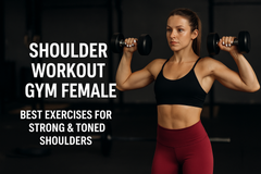 Women with dumbell in both hands