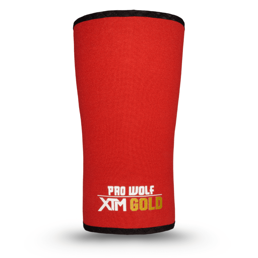 XTM Gold 7mm  Knee Sleeves Powerlifting Knee Cap 2nd Gen (Level 4+) RED -  PRO WOLF