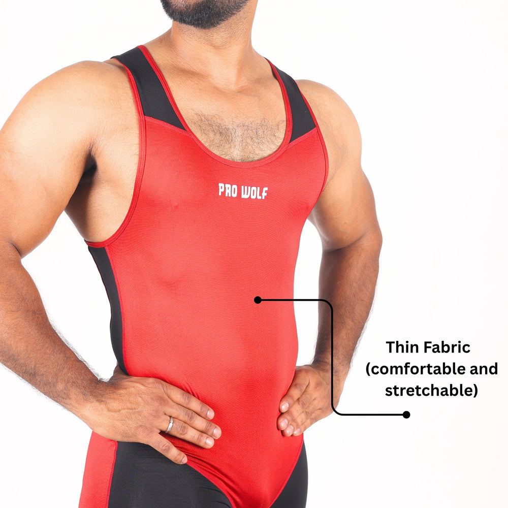 Weightlifting Singlet (Male/Female)-RED - singlet PRO WOLF