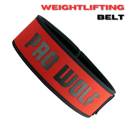Weightlifting & Powerlifting Belt Neoprene Self Locking - RED -  PRO WOLF