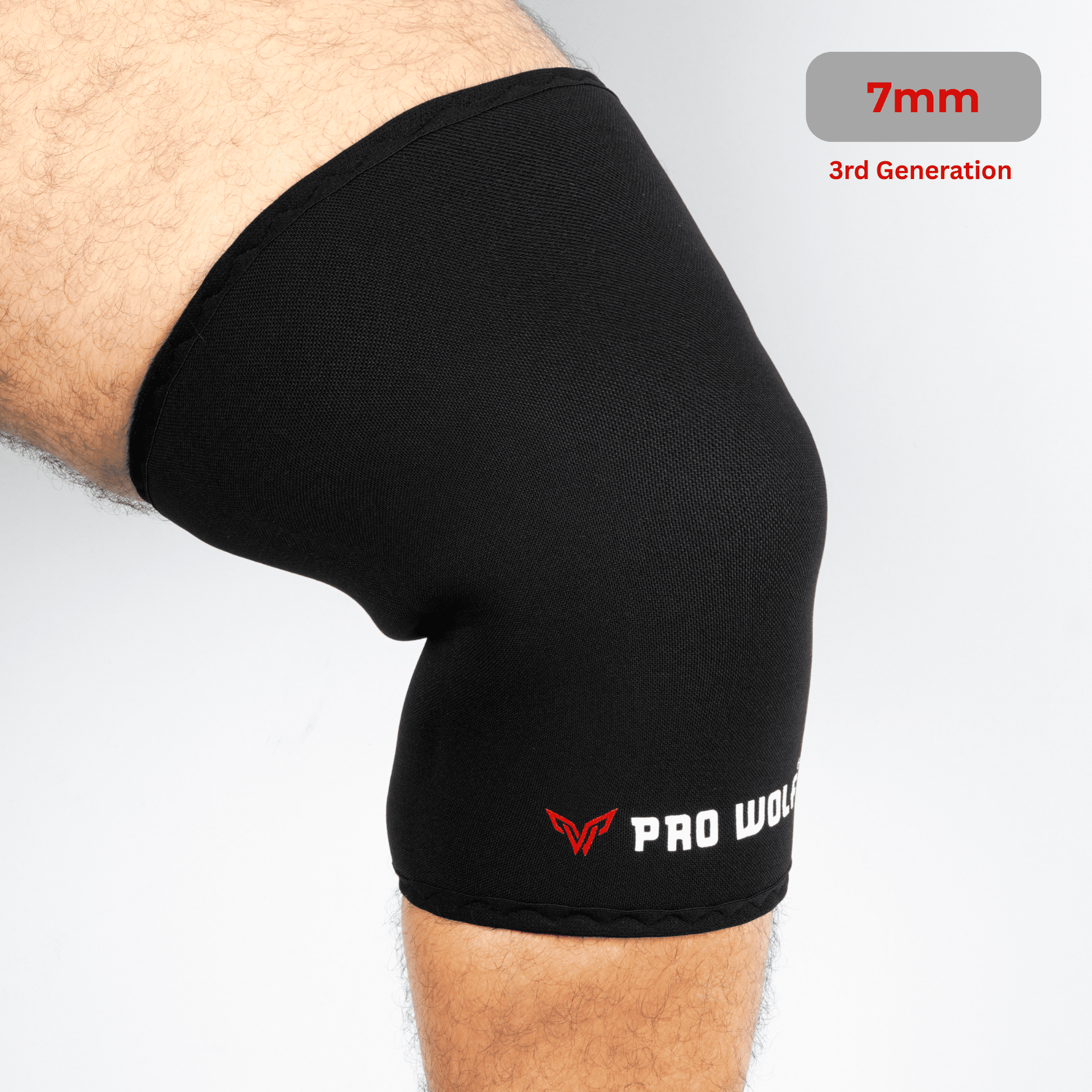 7mm Knee Sleeves 3rd Gen (Level 2) - BLACK | PRO WOLF