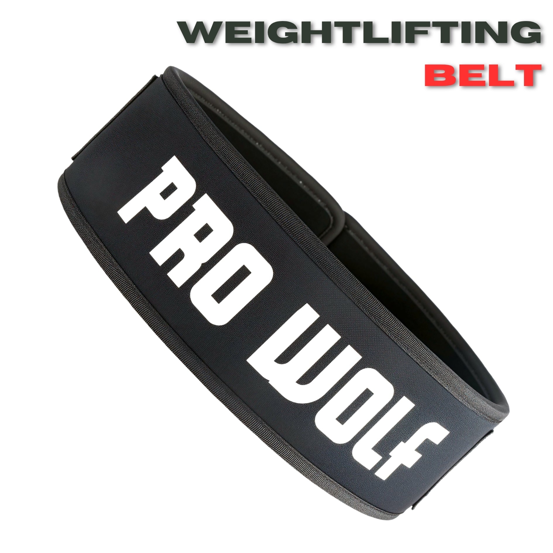 Weightlifting & Powerlifting Belt Neoprene Self Locking -Black -  PRO WOLF