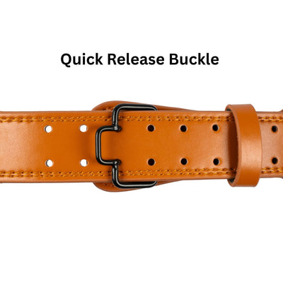 PRO WOLF weightlifting leather belt shown, durable black leather belt designed for support during heavy lifting exercises.