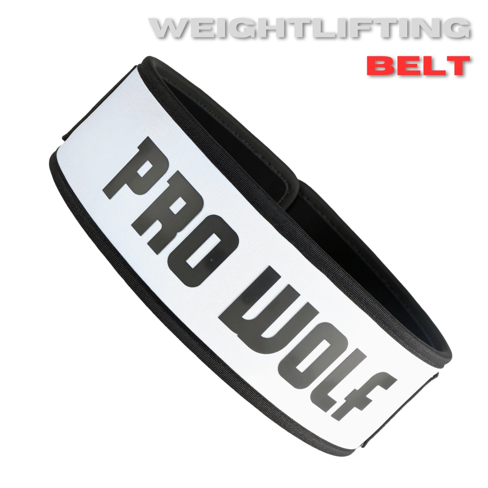 Weightlifting & Powerlifting Belt Neoprene Self Locking - White -  PRO WOLF
