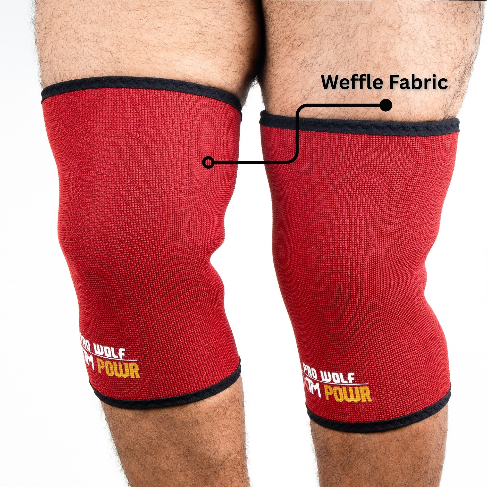 XTM POWR 7mm Knee Sleeves Powerlifting (Level 3)-RED - knee sleeves PRO WOLF