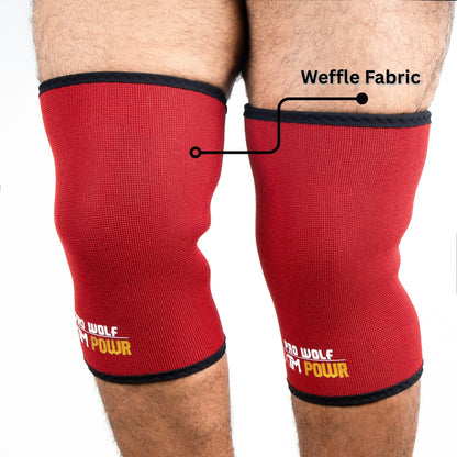 XTM POWR 7mm Knee Sleeves Powerlifting (Level 3)-RED - knee sleeves PRO WOLF