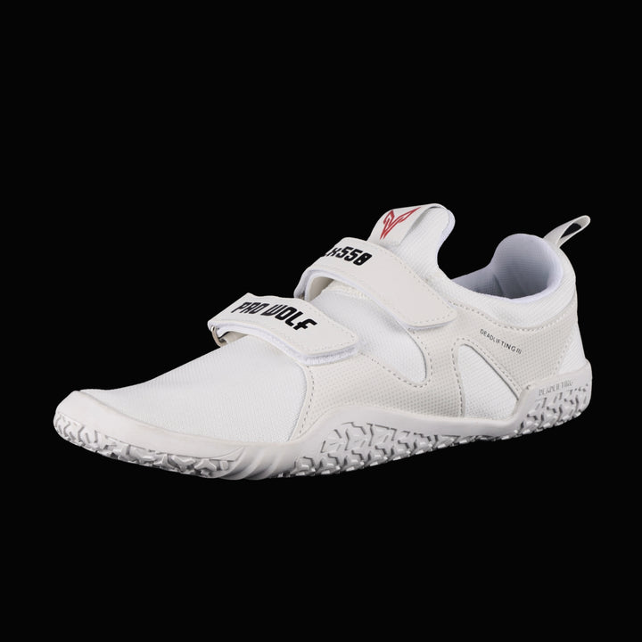 DLx550 Deadlift Barefoot Gym Shoes - White - Lifting Shoes PRO WOLF