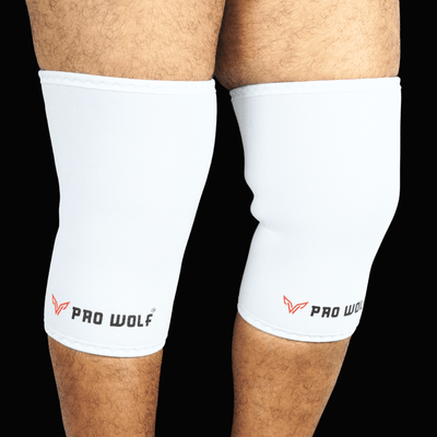 7mm Knee Sleeves 3rd Gen (Level 2) - White | PRO WOLF