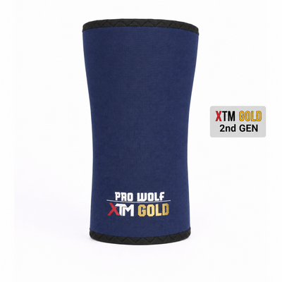 XTM Gold 7mm  Knee Sleeves Powerlifting 2nd Gen (Level 4+) Navy Blue