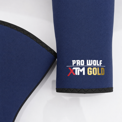 XTM Gold 7mm  Knee Sleeves Powerlifting 2nd Gen (Level 4+) Navy Blue