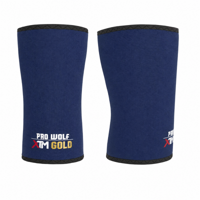 XTM Gold 7mm  Knee Sleeves Powerlifting 2nd Gen (Level 4+) Navy Blue