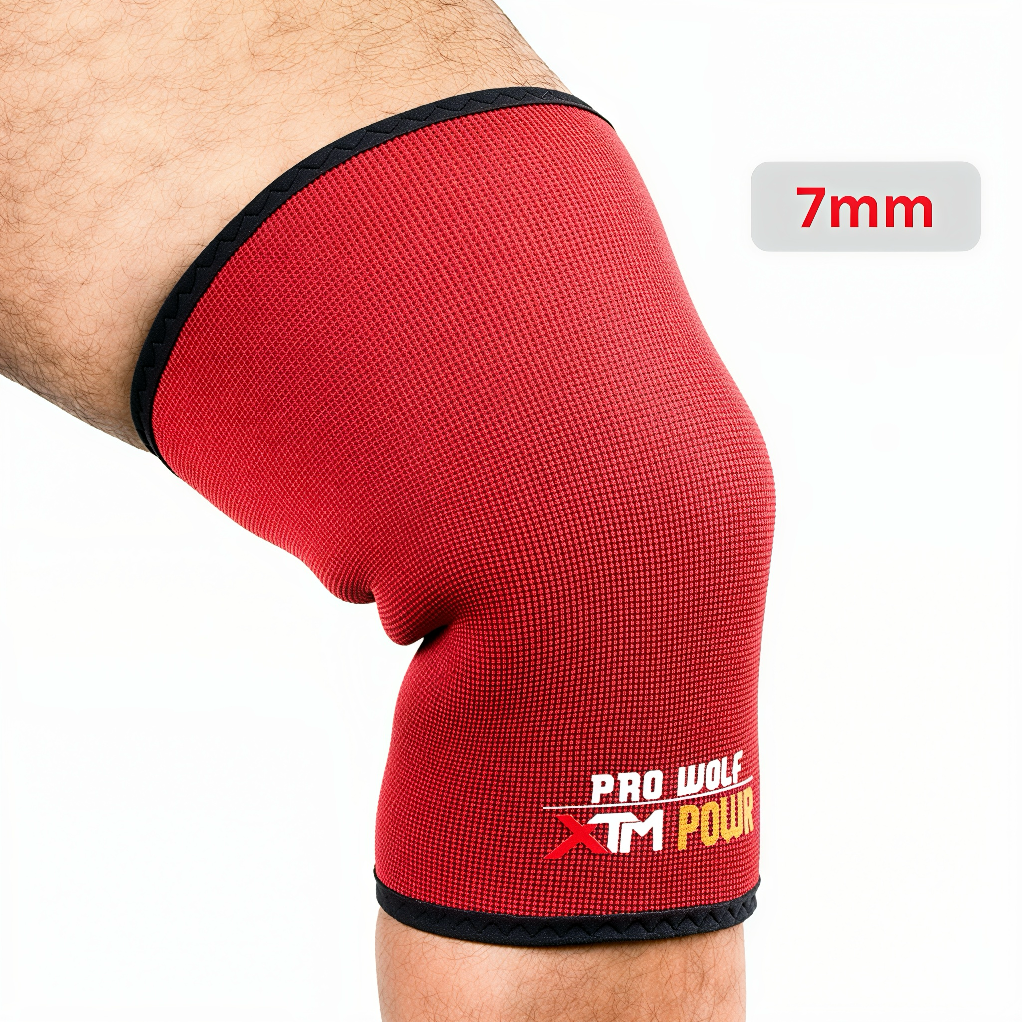 XTM POWR 7mm Knee Sleeves Powerlifting Level 3 -RED