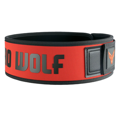 Weightlifting & Powerlifting Belt Neoprene Self Locking - RED -  PRO WOLF