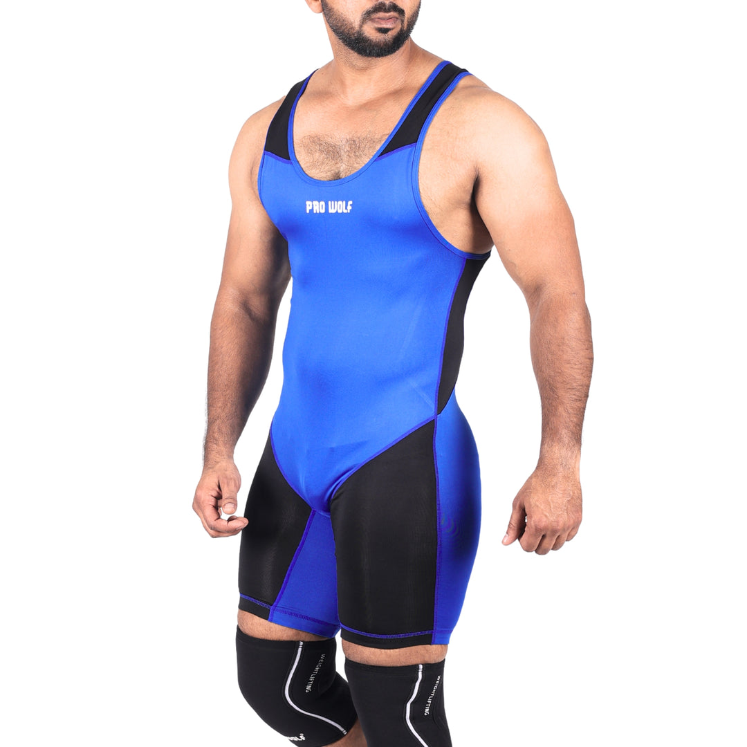 Weightlifting Singlet (Male/Female)-BLUE - singlet PRO WOLF