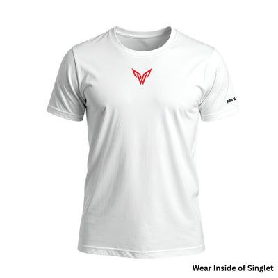 Lifters Tshirt -For Singlet White - singlet PRO WOLF