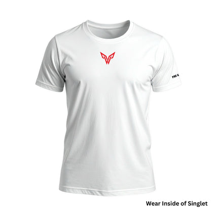 Lifters Tshirt -For Singlet White - singlet PRO WOLF