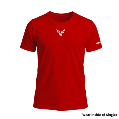 Lifters Tshirt -For Singlet Red - singlet PRO WOLF