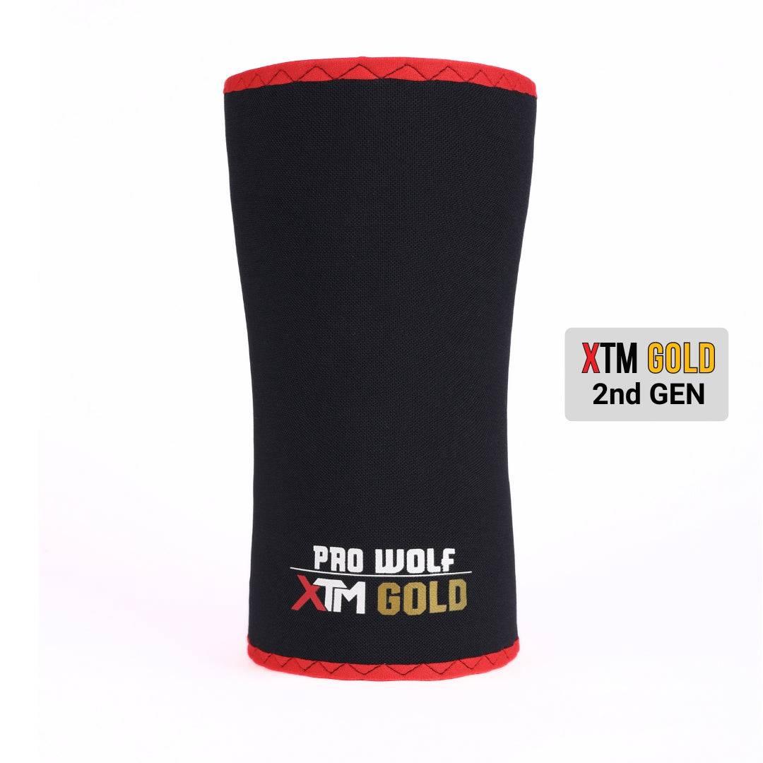 XTM Gold 7mm Knee Sleeves Powerlifting Knee Cap 2nd Gen (Level 4+) - PRO WOLF