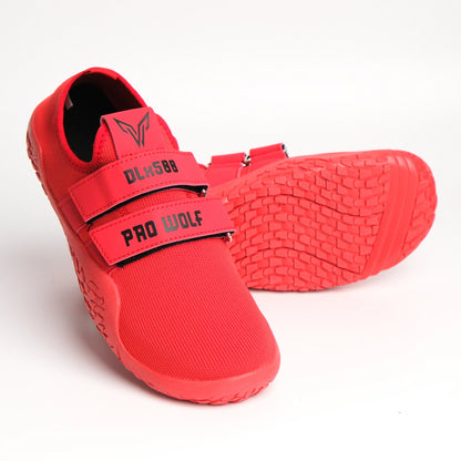DLx500 Deadlift Barefoot Gym Shoes - Red | ProWolf - Lifting Shoes PRO WOLF