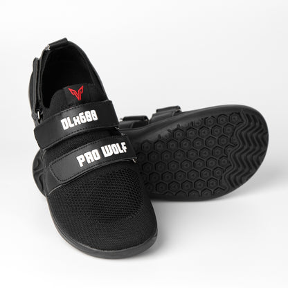 DLx600 Wider Toe Box Deadlift Barefoot Gym Shoes - Black - Lifting Shoes PRO WOLF