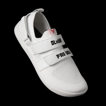 DLx600 Wider Toe Box Deadlift Barefoot Gym Shoes - White - Lifting Shoes PRO WOLF