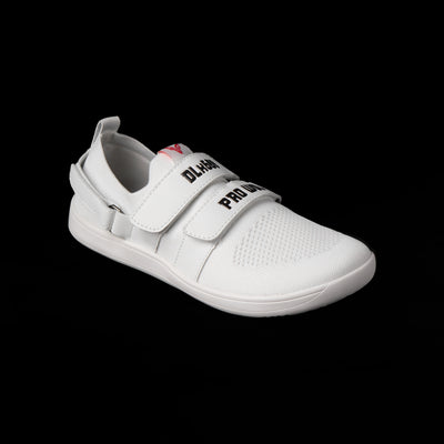 DLx600 Wider Toe Box Deadlift Barefoot Gym Shoes - White - Lifting Shoes PRO WOLF