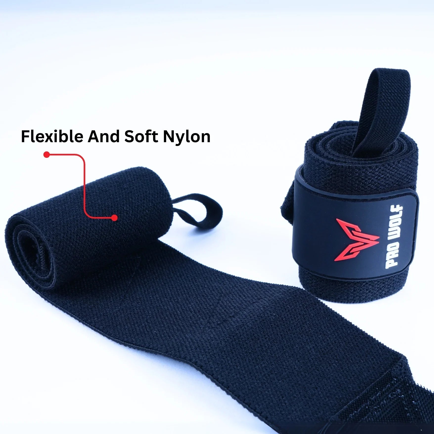 Flexible Wrist Wraps 60cm- Weightlifting and Powerlifting - Straps and Band PRO WOLF