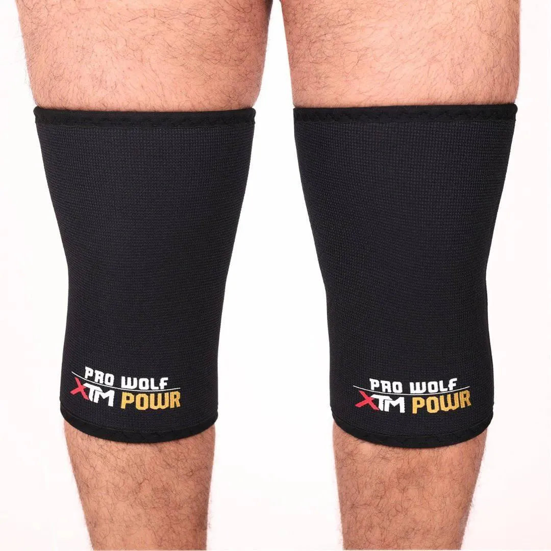 XTM Powr 7mm Black Knee Sleeves | Level 3 Powerlifting Gear